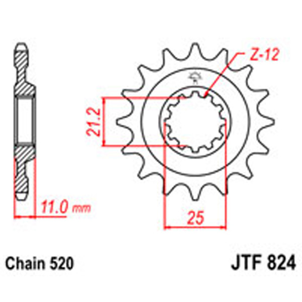 JT JT Gear Box Sprockets G/B 824-16